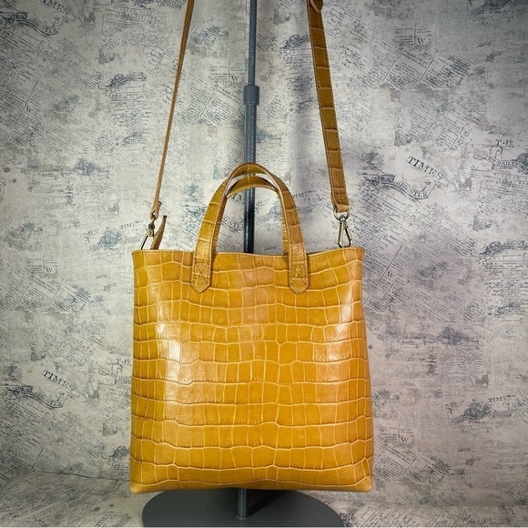 The Zip-Top Small Transport Crossbody: Croc Embossed Leather Edition - Picture 1 of 15